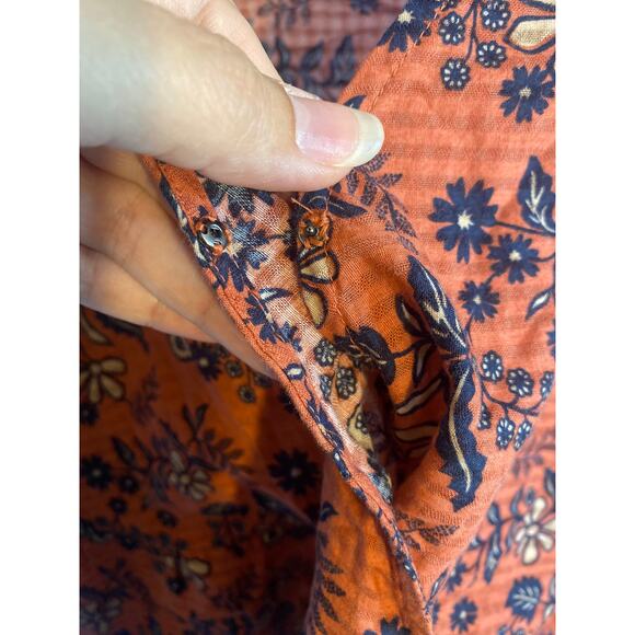 Madewell Womens Small Puff-Sleeve Peplum Top in Cavoli Floral - Picture 5 of 10